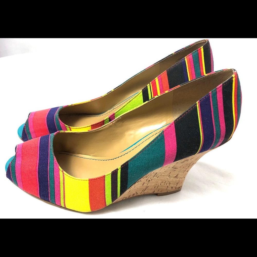 Nine West women multicolored wedges